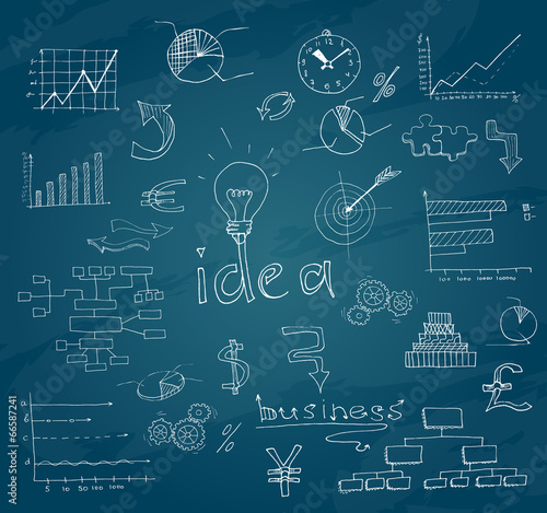 Business sketch chalkboard
