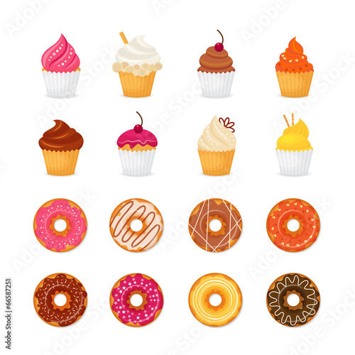 Donut cupcake icon