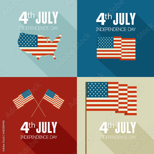 American Independence Day. Flat design