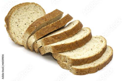 Sliced bread isolated on white background