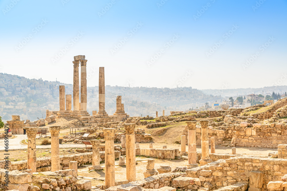 Temple of Hercules on the Citadel Mountain in Amman, Jordan