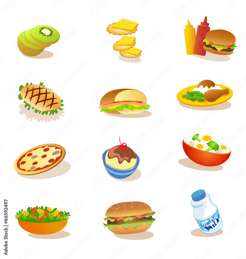 set of healthy food illustrations set of healthy food illustrations