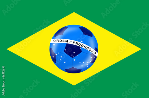 Ball in Brasilien Fahne