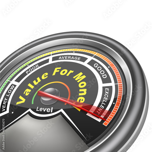 vector value for money conceptual meter indicator