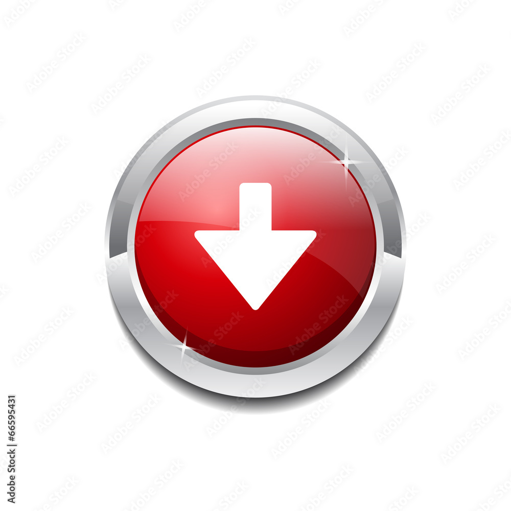 Down Key Circular Vector Red Web Icon Button Down Key Circular Vector Red Web Icon Button