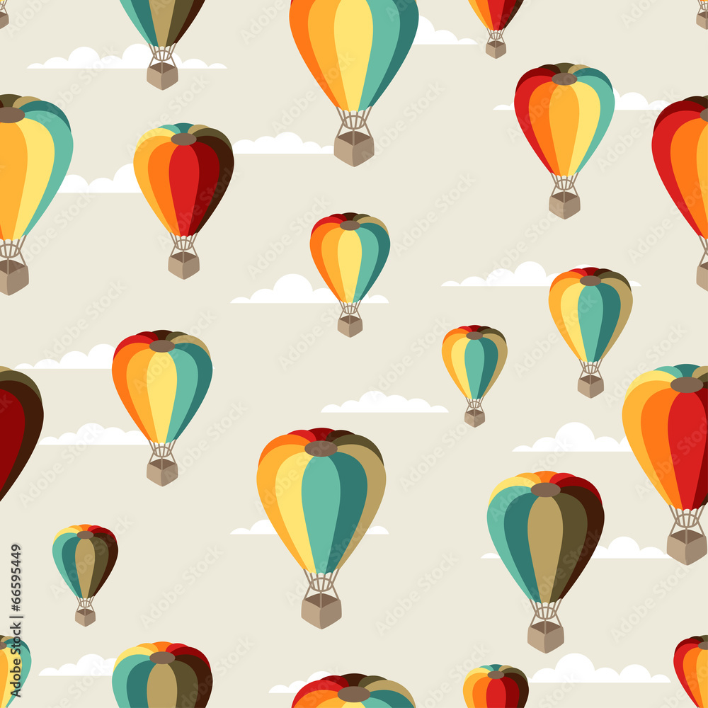 Seamless travel pattern of hot air balloons. Seamless travel pattern of hot air balloons.
