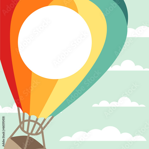 Background of hot air balloons and clouds.