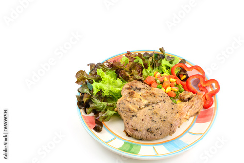 Pork steak with vegetable