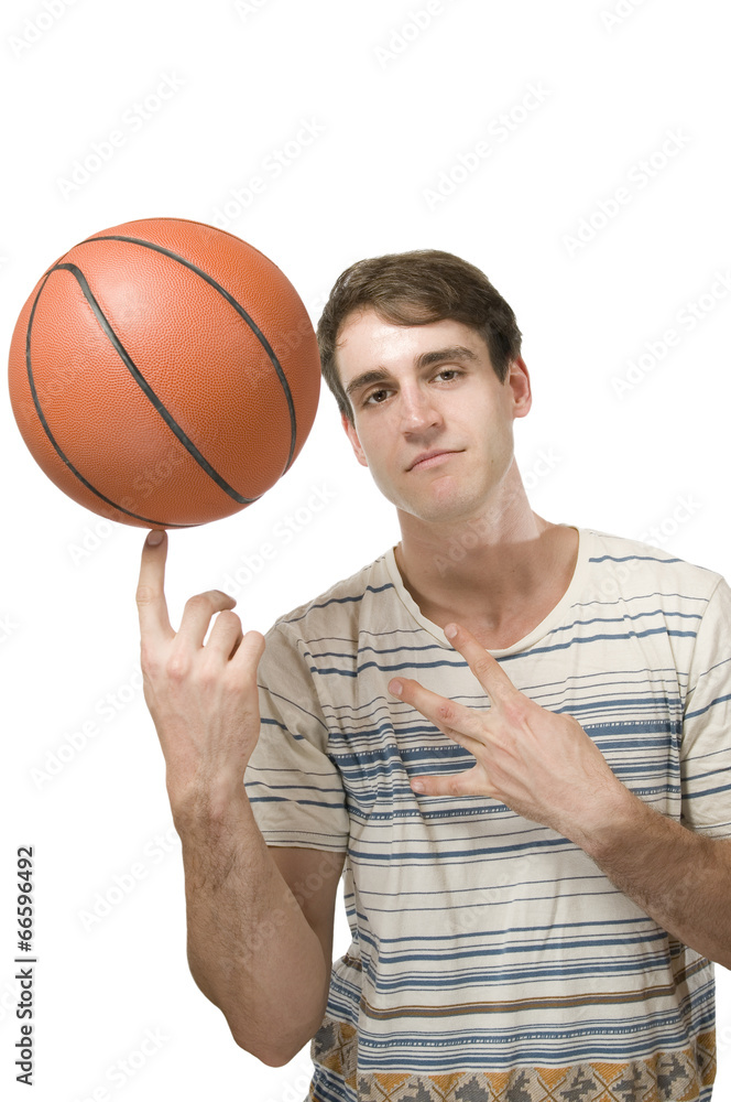 man cool with basketball