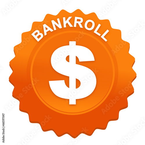 bankroll sur bouton web denté orange