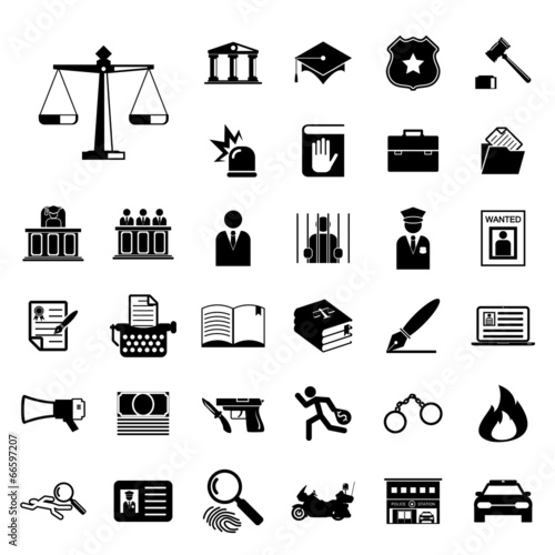 Law and police icon set