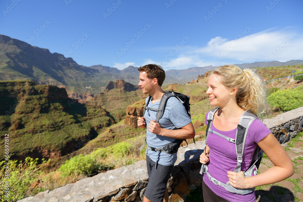 Hiker couple hiking on Gran Canaria