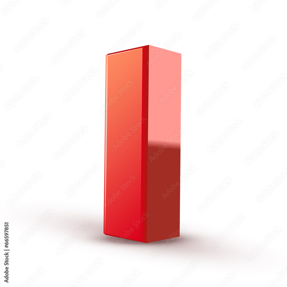 3d red letter I 3d red letter I
