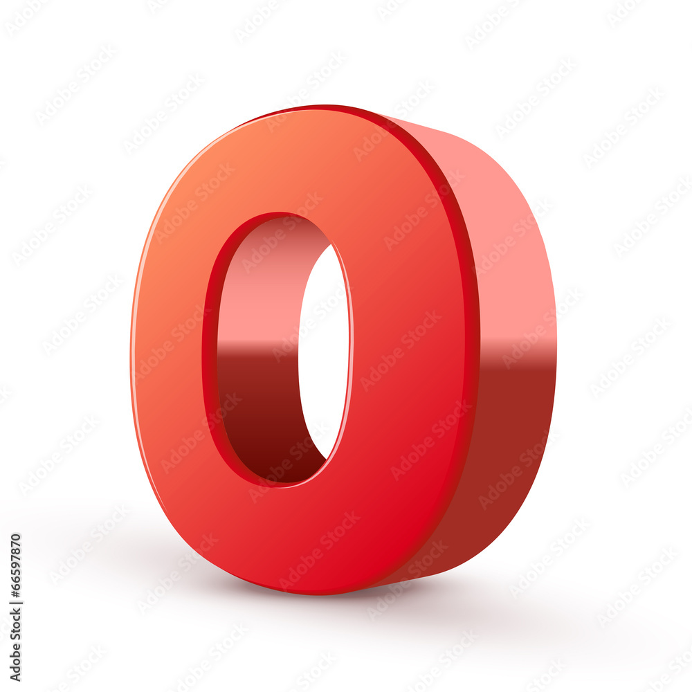 3d red letter O 3d red letter O