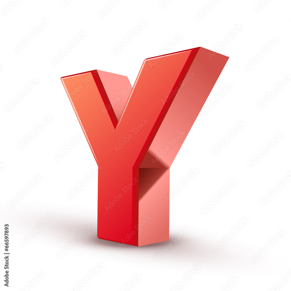 3d red letter Y 3d red letter Y