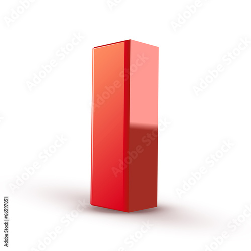 3d red letter I