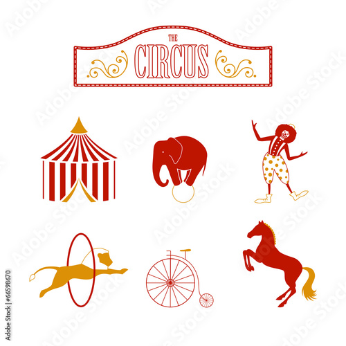 Vector Illustration of Circus Design Elements