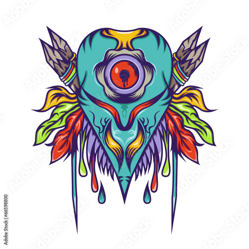 Freak blue monster art design