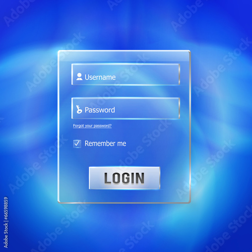 Login and register web glossy form