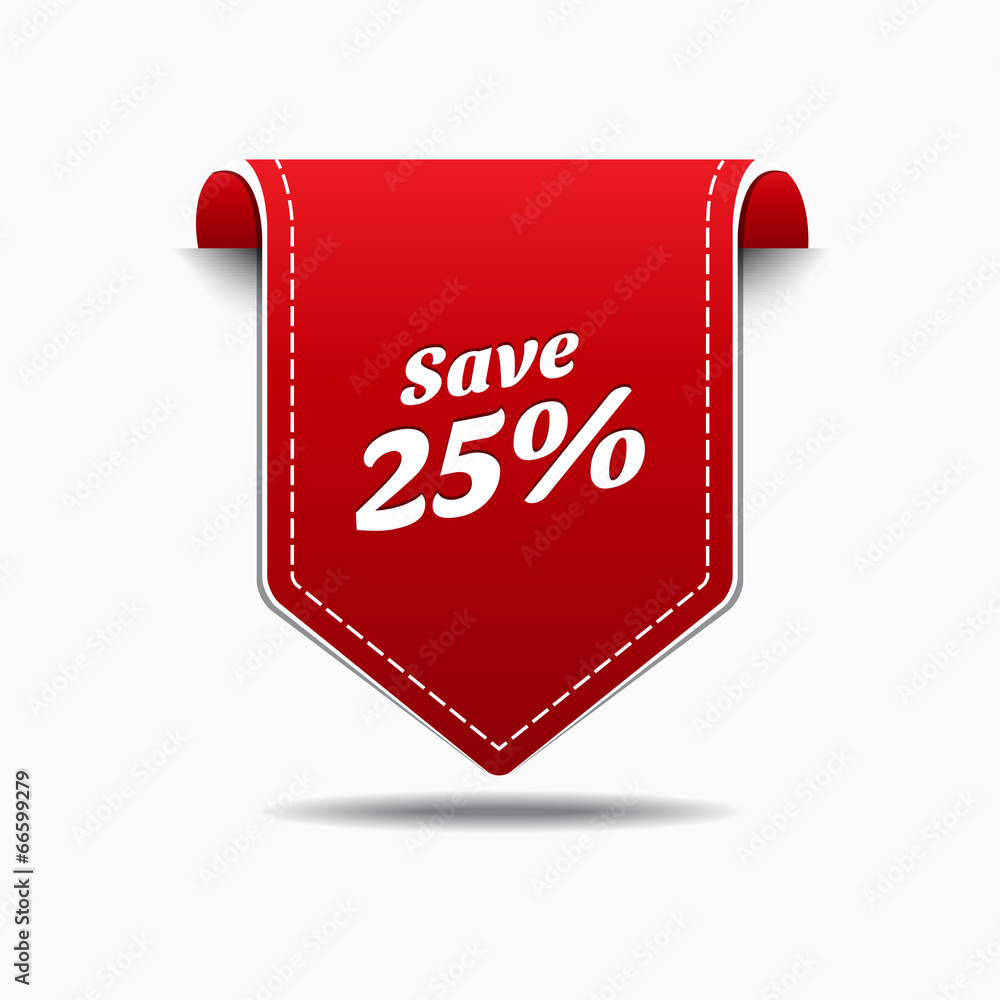 Save 25 Red Label Icon Vector Design Save 25 Red Label Icon Vector Design