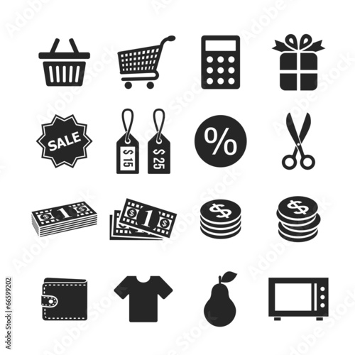 Shopping icons set