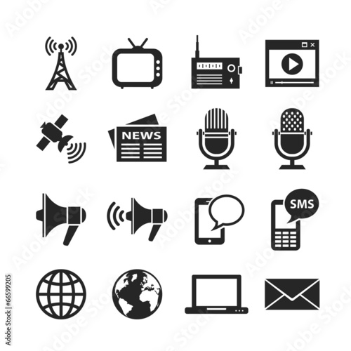 Media icons set