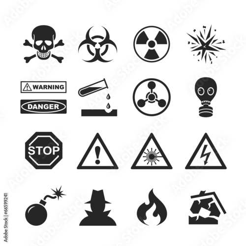 Danger and warning icons