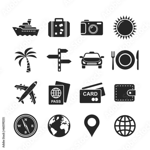 Travel and tourism icon set