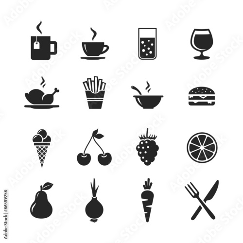Food and drinks icon set