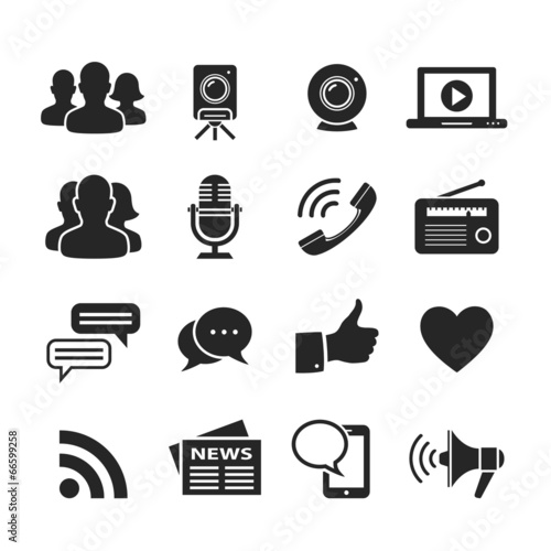 Media and social network icons