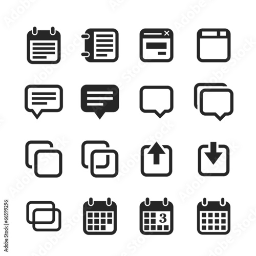 Notes, memos and plans icons