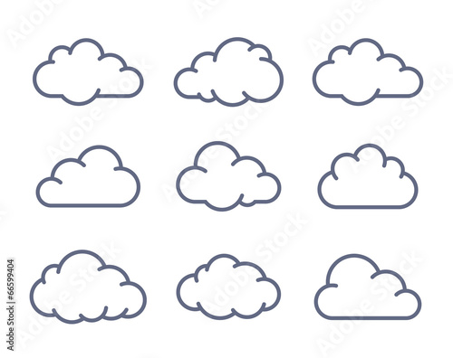 Obraz na plátně Cloud shapes collection