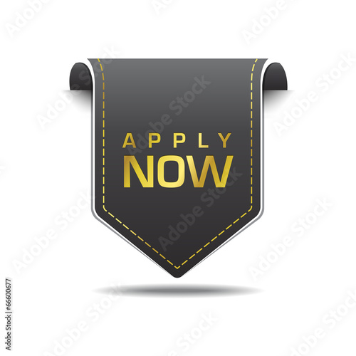 Apply Now Gold Black Label Icon Vector Design