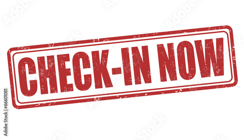Check in now stamp