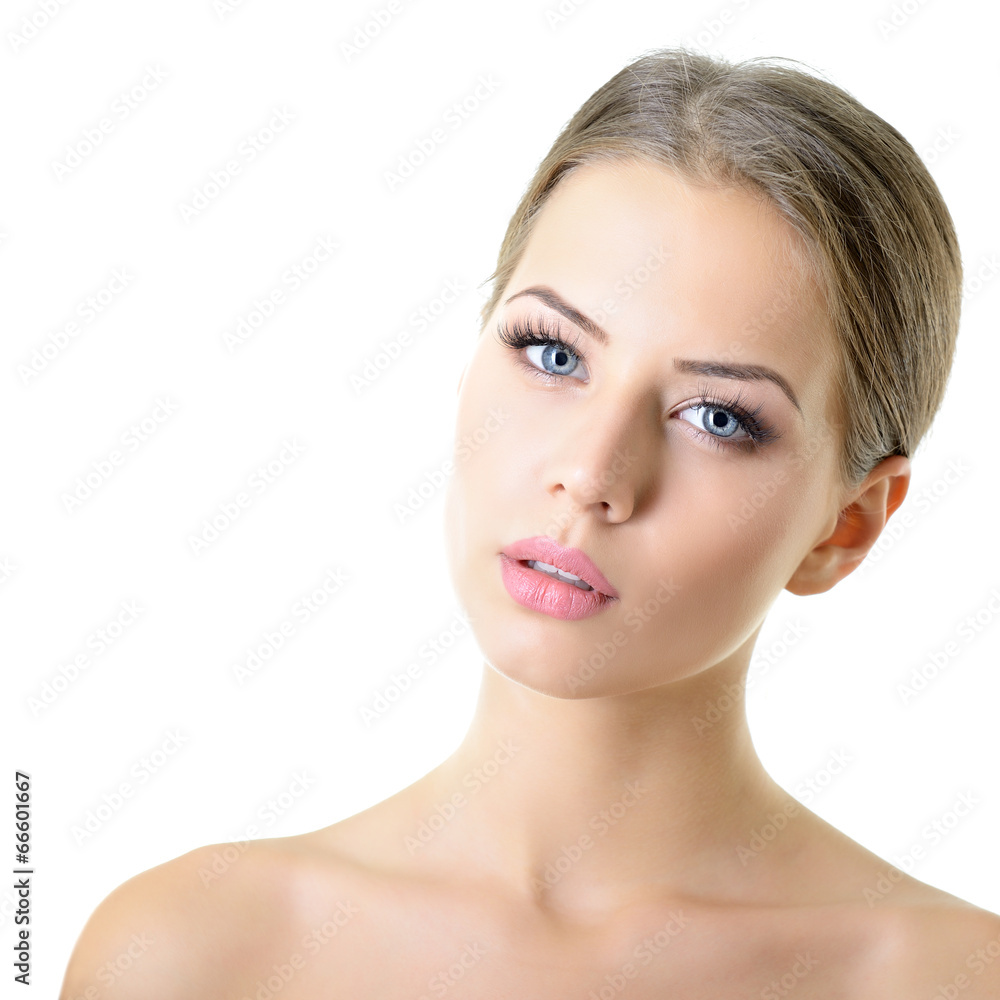 Beauty portrait of young woman with beautiful healthy face, stud Beauty portrait of young woman with beautiful healthy face, stud