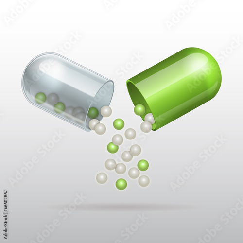 Opening Medical green capsule