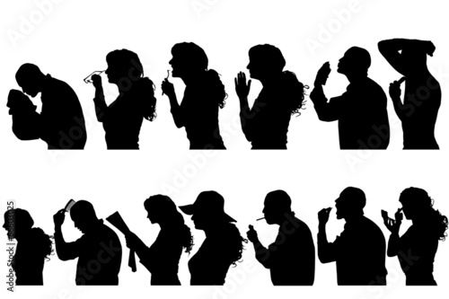 Vector silhouettes people.
