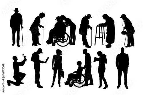 Vector silhouettes of different people.