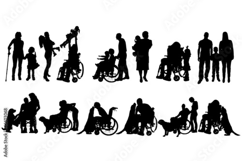 Vector silhouette of family.