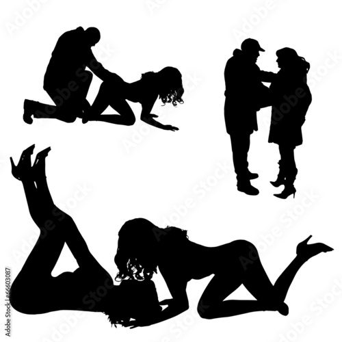 Vector silhouettes of different people.