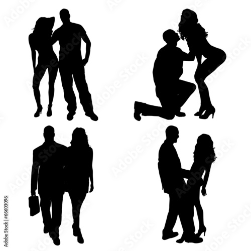 Vector silhouettes of different people.