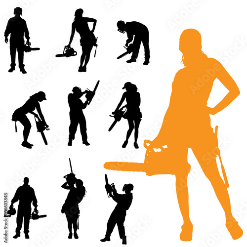 Vector silhouette of people.