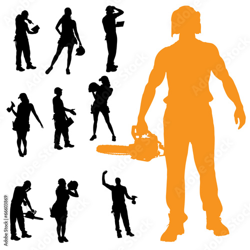 Vector silhouette of people.
