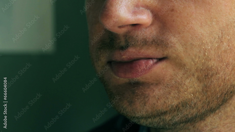 Man drinking coffee, closeup, steadycam shot Man drinking coffee, closeup, steadycam shot