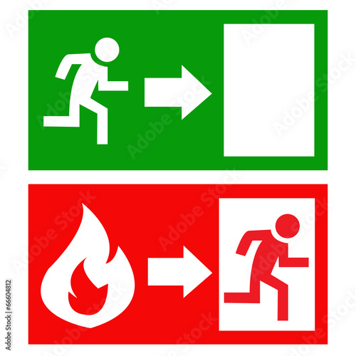 Vector fire exit signs