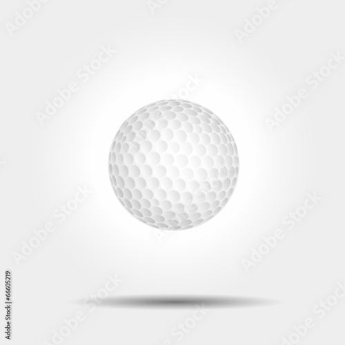 Vector golf ball on white background with shadow