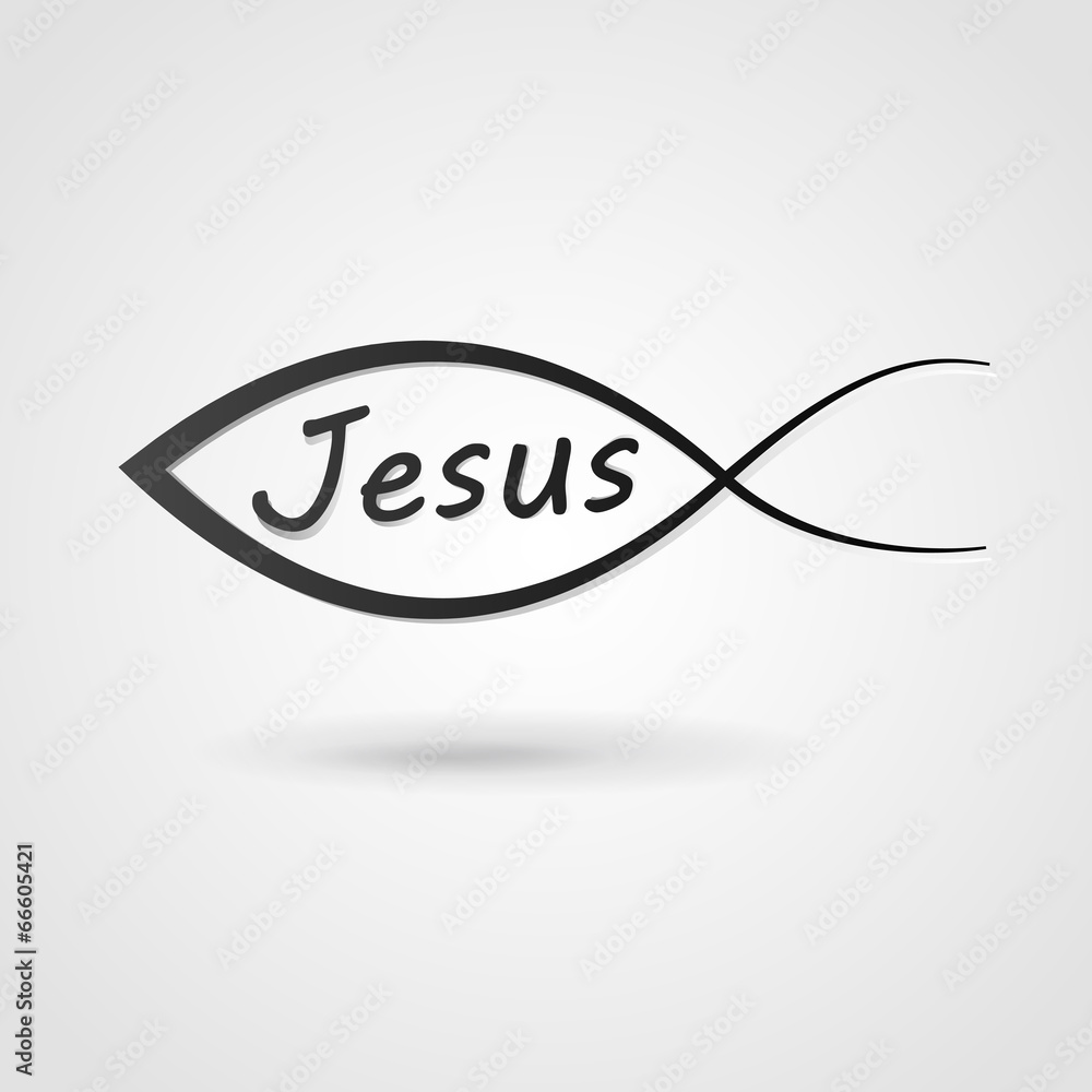 Jesus fish - obrazy, fototapety, plakaty 