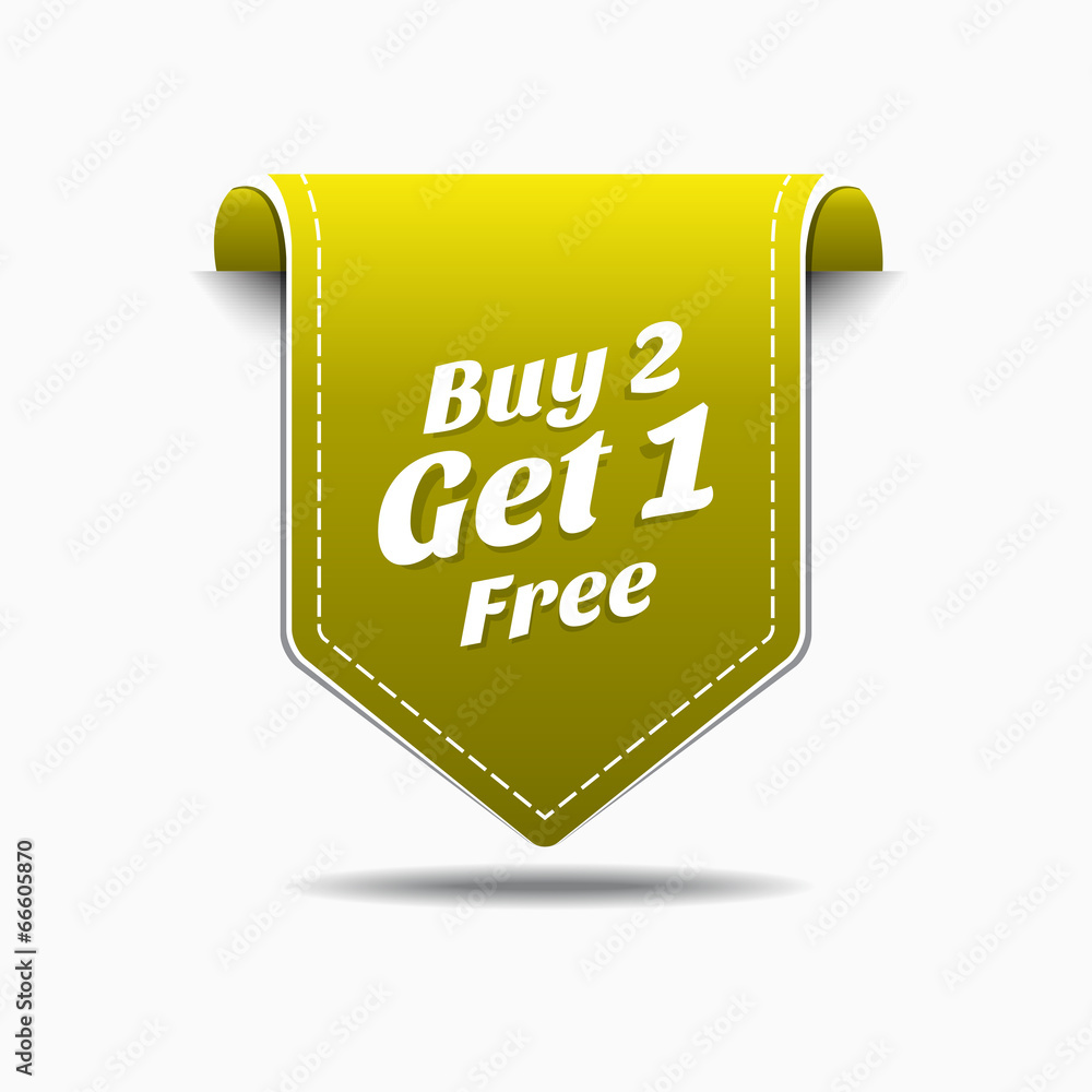 Buy 2 Get 1 Yellow Label Icon Vector Design Buy 2 Get 1 Yellow Label Icon Vector Design