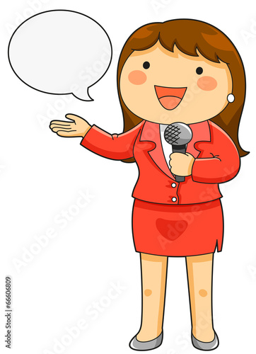 TV reporter holding a microphone