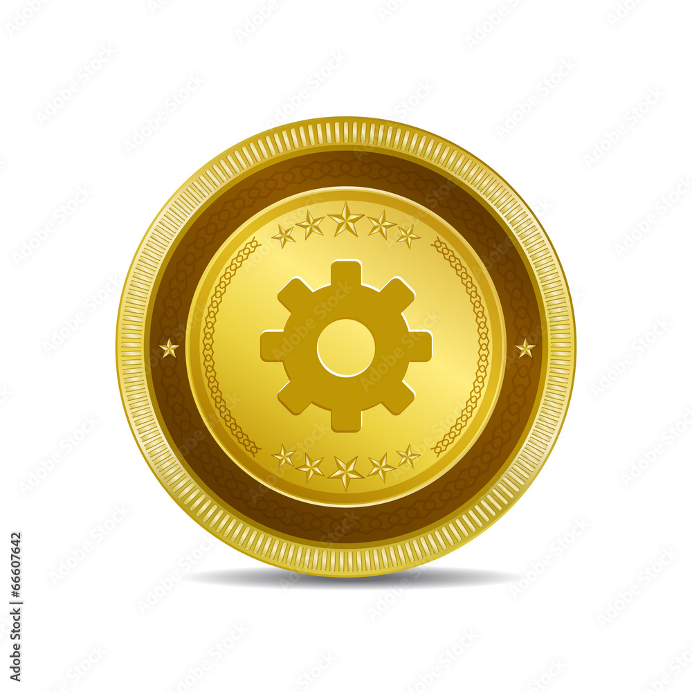 Settings Circular Vector Gold Web Icon Button Settings Circular Vector Gold Web Icon Button